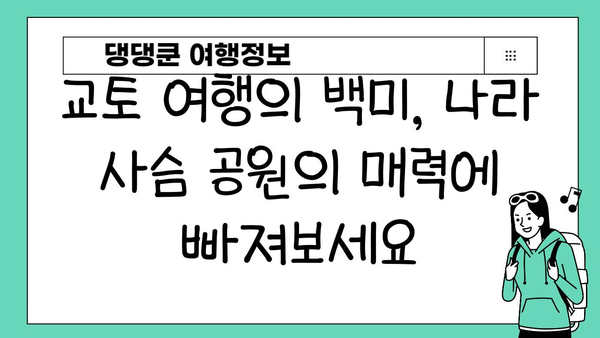 나라 사슴 공원 투어| 역사와 현대가 조화된 아름다움을 만나다 | 일본 여행, 교토, 사슴 공원, 문화 체험