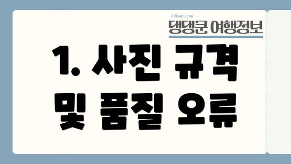 1. 사진 규격 및 품질 오류