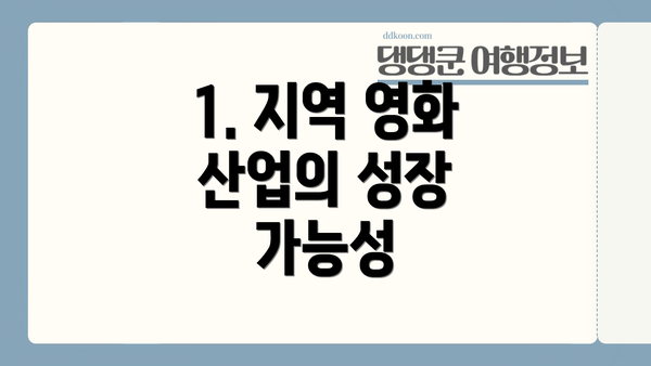1. 지역 영화 산업의 성장 가능성