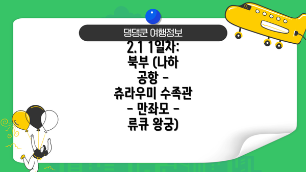 2.1 1일차: 북부 (나하 공항 - 츄라우미 수족관 - 만좌모 - 류큐 왕궁)