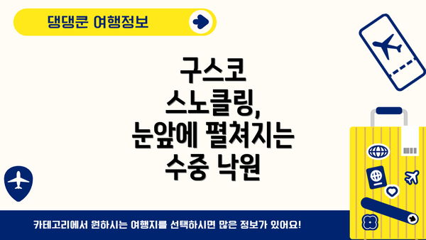 구스코 스노클링, 눈앞에 펼쳐지는 수중 낙원