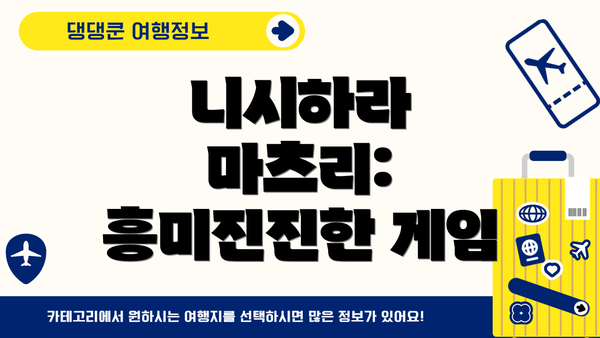 니시하라 마츠리: 흥미진진한 게임