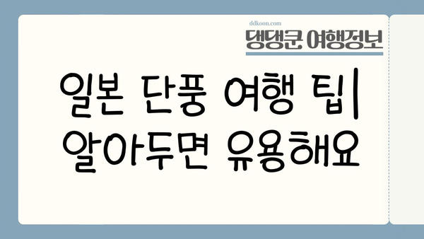 2024년 일본 단풍 절정 시기 & 추천 여행지| 지역별 단풍 명소 & 여행 팁 | 일본여행, 단풍, 가을여행