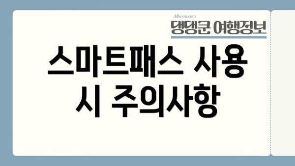 스마트패스 사용 시 주의사항