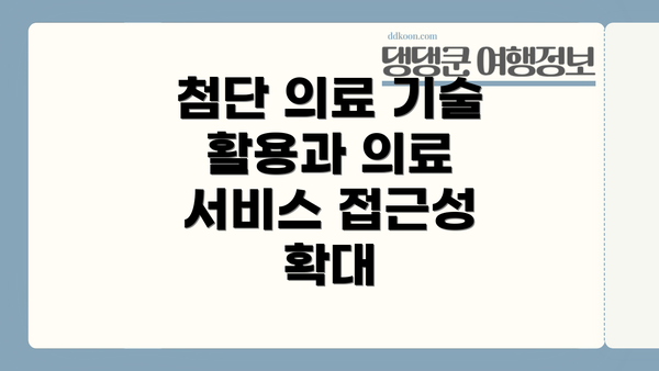 첨단 의료 기술 활용과 의료 서비스 접근성 확대