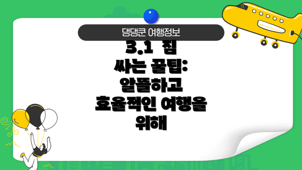 3.1  짐 싸는 꿀팁:  알뜰하고 효율적인 여행을 위해