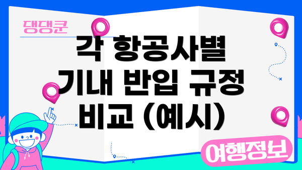 각 항공사별 기내 반입 규정 비교 (예시)