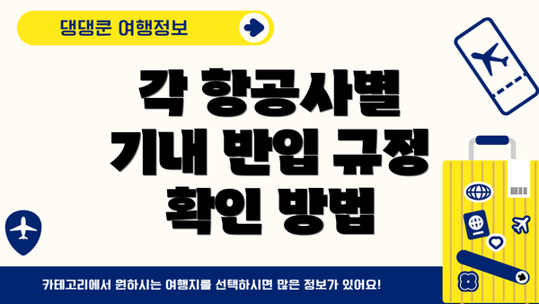 각 항공사별 기내 반입 규정 확인 방법