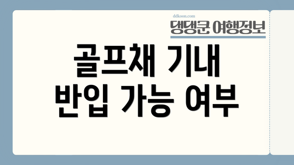 골프채 기내 반입 가능 여부