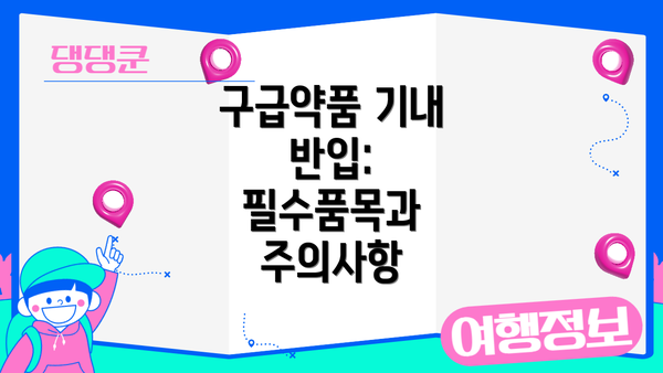 구급약품 기내 반입: 필수품목과 주의사항
