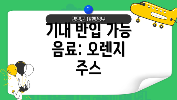 기내 반입 가능 음료: 오렌지 주스