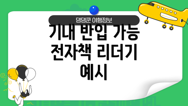기내 반입 가능 전자책 리더기 예시