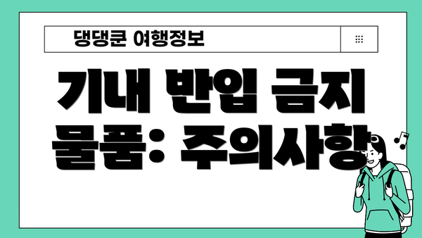 기내 반입 금지 물품: 주의사항