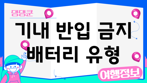 기내 반입 금지 배터리 유형