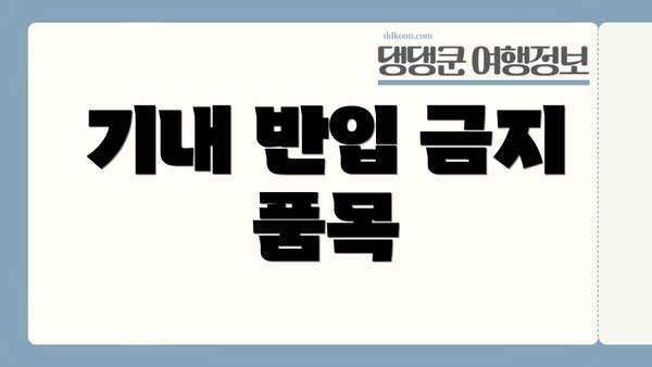 기내 반입 금지 품목