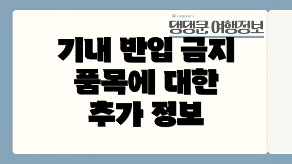 기내 반입 금지 품목에 대한 추가 정보