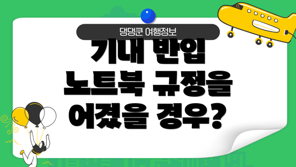 기내 반입 노트북 규정을 어겼을 경우?
