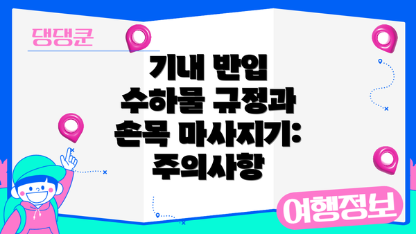 기내 반입 수하물 규정과 손목 마사지기: 주의사항