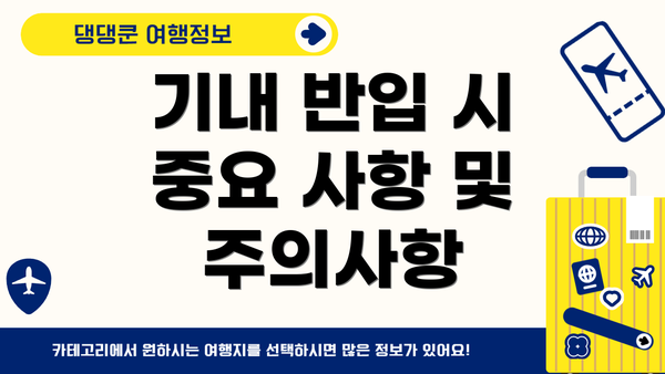 기내 반입 시 중요 사항 및 주의사항