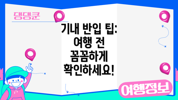 기내 반입 팁: 여행 전 꼼꼼하게 확인하세요!