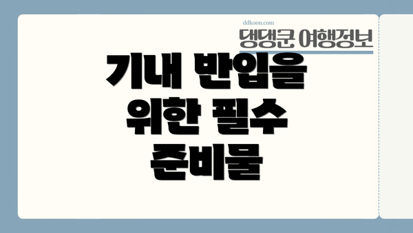 기내 반입을 위한 필수 준비물