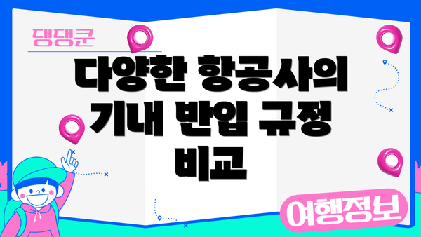 다양한 항공사의 기내 반입 규정 비교