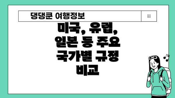 미국, 유럽, 일본 등 주요 국가별 규정 비교