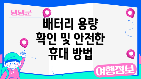 배터리 용량 확인 및 안전한 휴대 방법