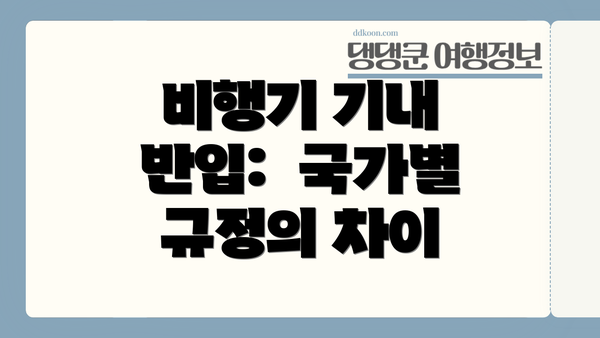 비행기 기내 반입:  국가별 규정의 차이
