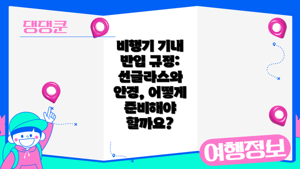 비행기 기내 반입 규정: 선글라스와 안경, 어떻게 준비해야 할까요?