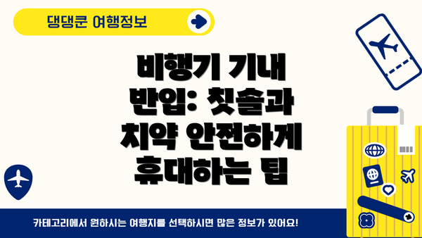비행기 기내 반입: 칫솔과 치약 안전하게 휴대하는 팁