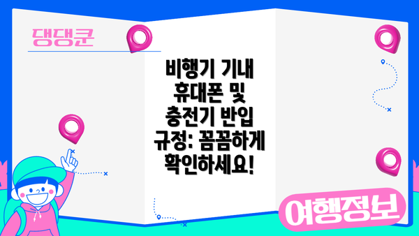 비행기 기내 휴대폰 및 충전기 반입 규정: 꼼꼼하게 확인하세요!