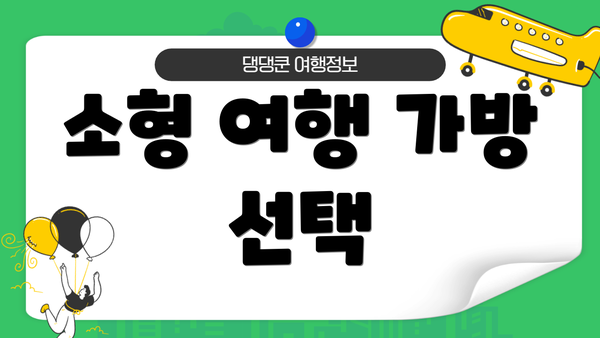 소형 여행 가방 선택