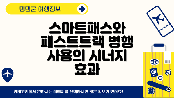 스마트패스와 패스트트랙 병행 사용의 시너지 효과