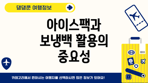 아이스팩과 보냉백 활용의 중요성