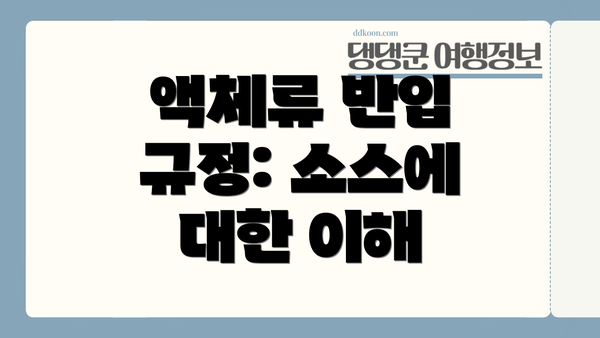 액체류 반입 규정: 소스에 대한 이해