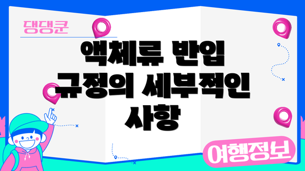 액체류 반입 규정의 세부적인 사항