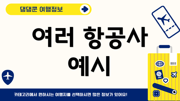 여러 항공사 예시