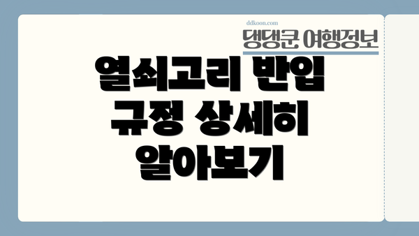 열쇠고리 반입 규정 상세히 알아보기