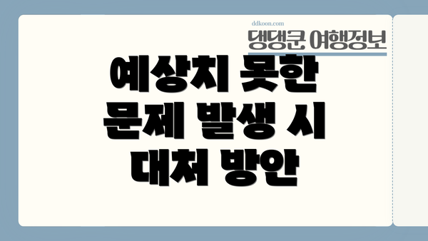 예상치 못한 문제 발생 시 대처 방안
