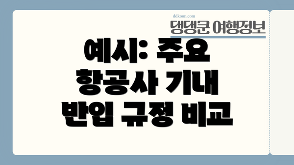 예시: 주요 항공사 기내 반입 규정 비교