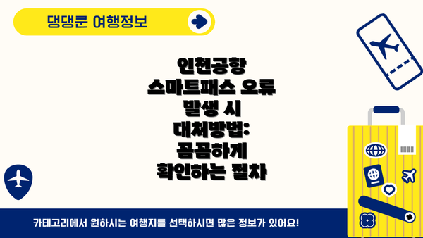인천공항 스마트패스 오류 발생 시 대처방법: 꼼꼼하게 확인하는 절차