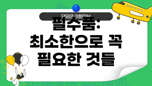 필수품:  최소한으로 꼭 필요한 것들