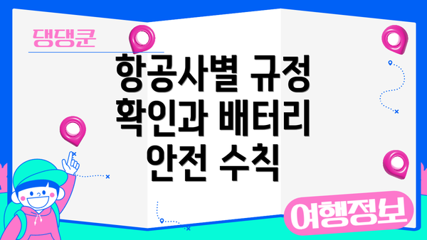 항공사별 규정 확인과 배터리 안전 수칙