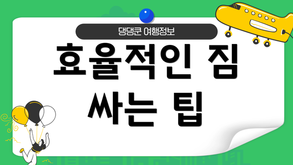 효율적인 짐 싸는 팁