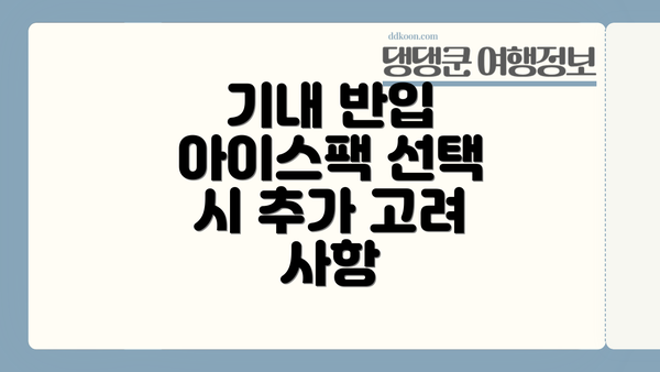 기내 반입 아이스팩 선택 시 추가 고려 사항