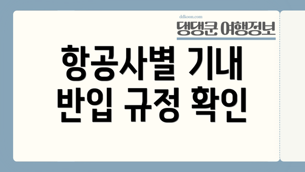 항공사별 기내 반입 규정 확인