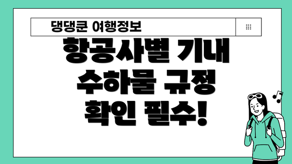항공사별 기내 수하물 규정 확인 필수!